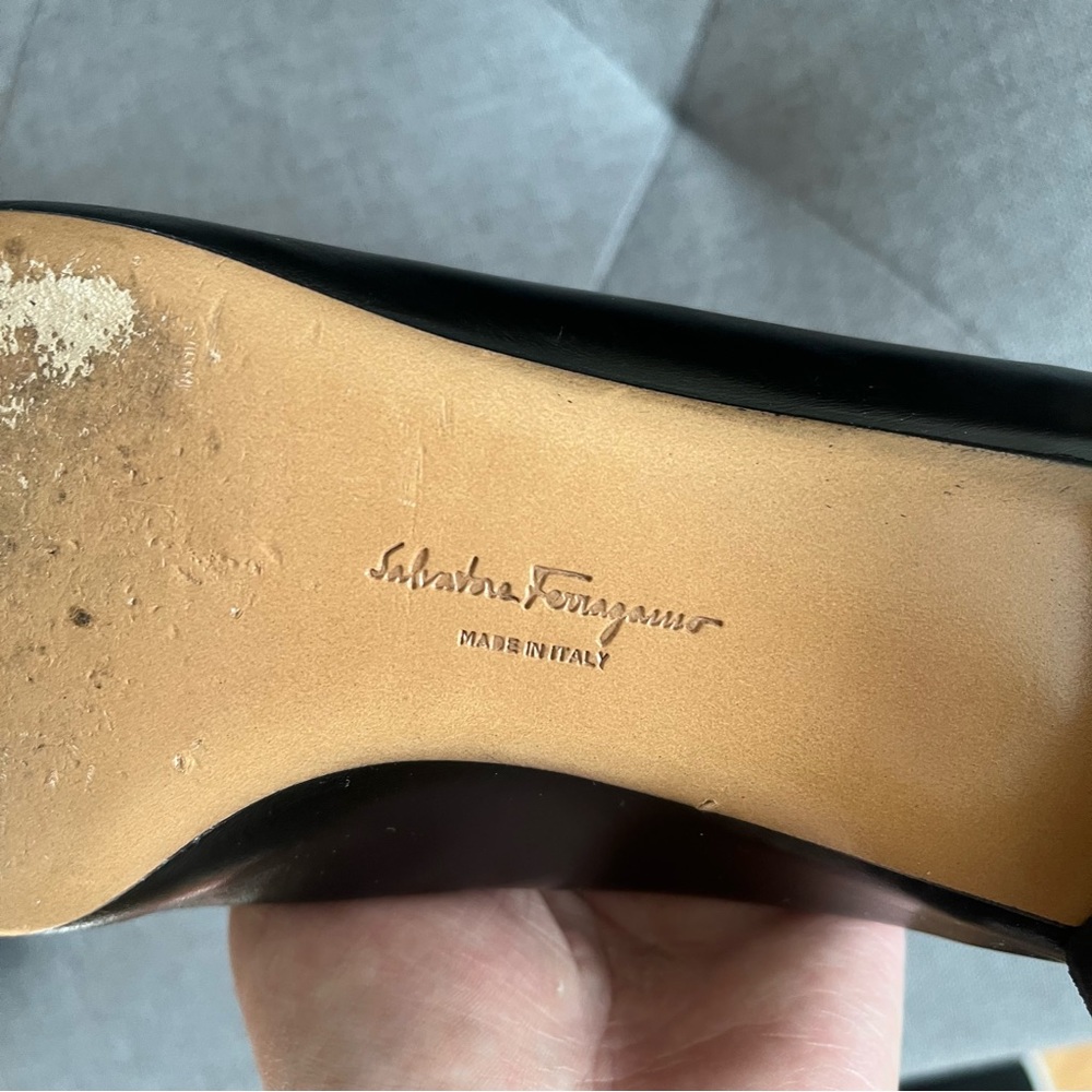 Salvatore Ferragamo Womens Nero Calf Alissa Black Loafers size 10B - Picture 4 of 12